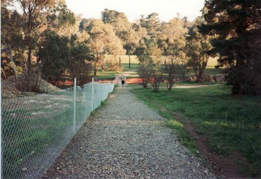 Coloured photo of Koonung Creek near Jackson Avenue, looking South.    Goldmine site on right.
