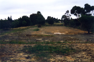 Coloured photo of Narmara Primary School looking East from North West corner, showing site of removal of school buildings. 