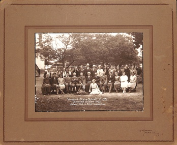 Black and white photo on Fawn Mount - Vermont State School Diamond Jubilee, 1932. 