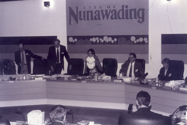 Last Council Meeting of City of Nunawading held in Council Chambers, Civic Centre, Whitehorse Road, Nunawading, November, 1994. 