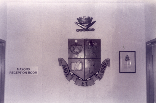 City of Nunawading Crest on wall in Foyer of Council Chambers.