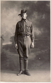Frank Fisher in World War 1 uniform.    Enrolled at Fitzroy, aged 17.