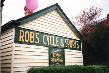 Photograph, Rob's Cycles Shop, 4/09/1999 12:00:00 AM