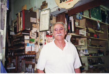 gentleman  in Rob's Cycles Shop.