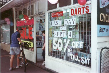 Front of Robs Cycle Shop on the last day.