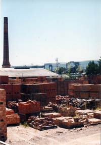 Daniel Robertson Brickworks Storage Area  and Chimney, looking North East towards Norcal Road. 