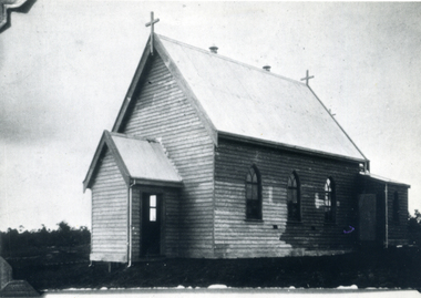 Original wooden St. Lukes Church, 1910, corner of Mitcham and Canterbury Roads, Vermont.