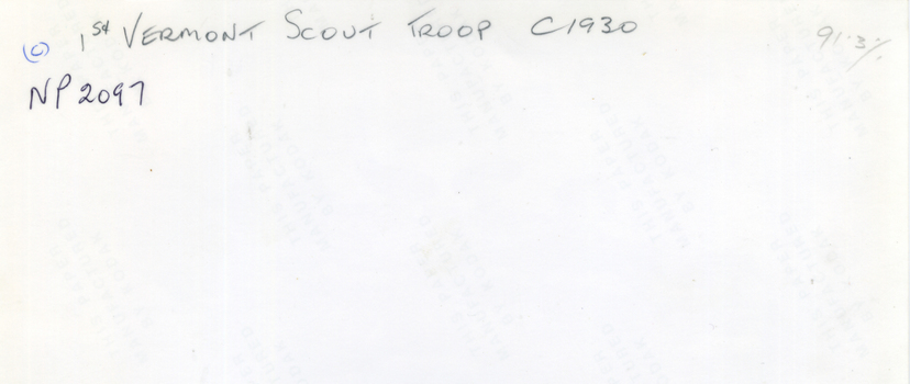 1st Vermont Scout Troop Members and Leader in 1930. 