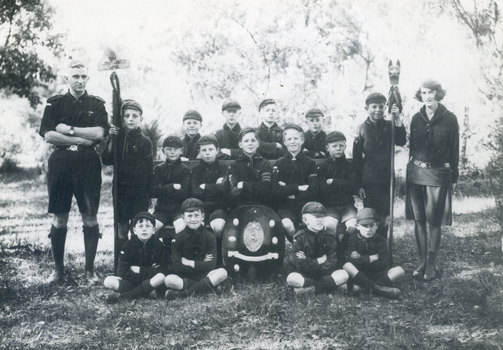 1st Vermont Cub Pack, 1928, with Neish Shield. 