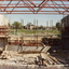 Construction of Whitehorse Centre, formerly Nunawading Arts Centre, looking towards Whitehorse Civic Centre. C.1985.