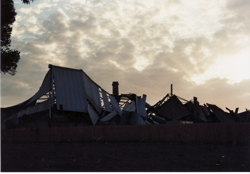 ysical description  Vitclay Chimney, prior to Demolition in 1995, surrounded by demolished sheds. 