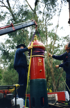 Post Box being removed from back of Australia Post truck.