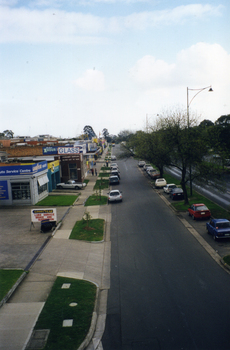 Pedestrian overpass on Whitehorse Road, Mitcham looking towards Nunawading. Left (South) side,