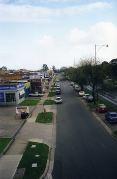 Pedestrian overpass on Whitehorse Road, Mitcham looking towards Nunawading. Left (South) side,