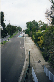 Pedestrian overpass on Whitehorse Road, looking towards Mitcham right (south)