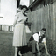 Fred and Sylvia Hudson in back yard of 10 Edward Street, Mitcham.