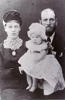 Mr & Mrs T. Game of Blackburn with their daughter, Muriel.