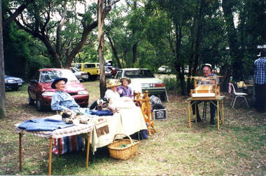 Spinners & Weavers Group Display at Schwerkolt Cottage and Museum Complex for Society's Open Day during Heritage Festival 2000.