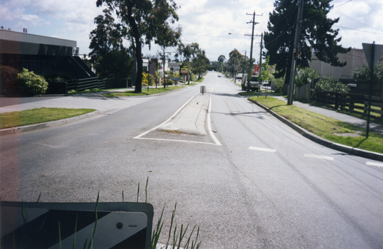 Rooks Road, Mitcham looking north. Taken from round-about at Gibson Street.