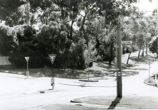 Corner Brunswick Road and Cochrane Street, Mitcham.Looking West.