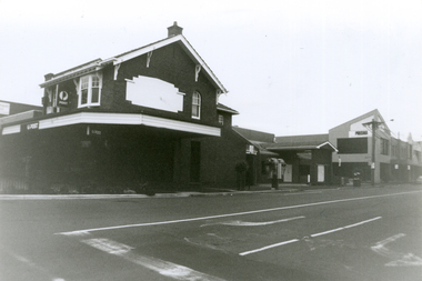 Corner of Station Street, Mitcham, looking South towards Mitcham Station from Whitehorse Road.