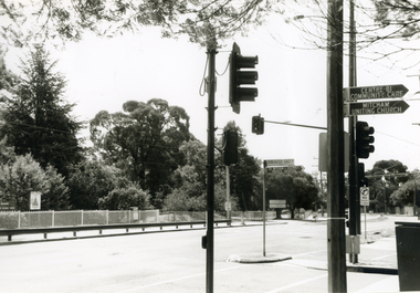 Corner of Doncaster East and Mitcham Roads facing grounds of Mitcham Primary School.