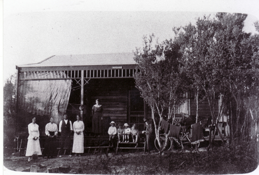 Black and white photograph of Holiday Home of Louis & Francesca (Cissie) Schwerkolt