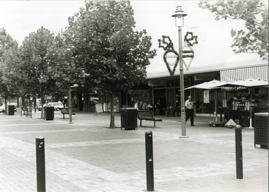 Mitcham Mall, Mitcham, looking South West to Barelli's old corner Taken from Coles Supermarket Corner.