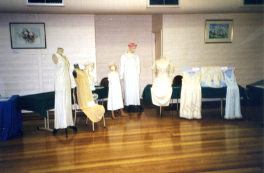 Display ladies' nightwear from the collection for Whitehorse Arts on Parade held in Whitehorse Centre on weekend 29th June to 1st July 2001.