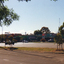 Mitcham Road looking south from near Milne Street Mitcham with garages and industrial shops.