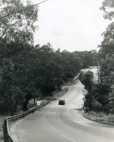 Deep Creek Road, Mitcham  from lower entrance of Schwerkolt Cottage Reserve with Glenvale Road on left.