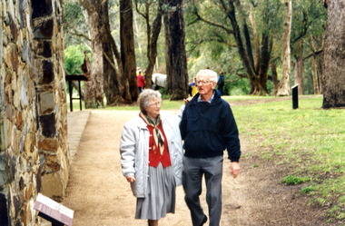 Visiting couple at Society's Wisteria Garden Party on 12 October 2001