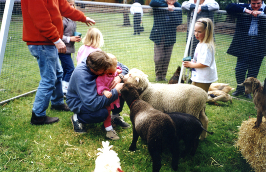 Children at Animal Farm at Society's Wisteria Garden Party on 12 October 2001