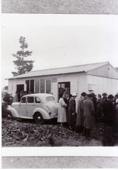 North Blackburn Methodist Church known as the 'Folding Church' in 1955.