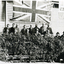 Black and white photo of Mitcham State School decorated to welcome home Servicemen from the 1914-1918 War.