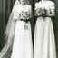 Black and white photograph of Mavis Brown in her Wedding dress with her sister Bette (married name Jones).
