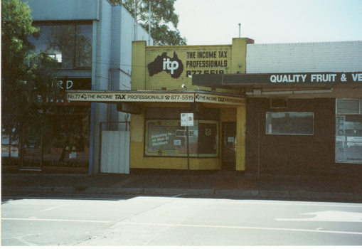 Coloured photograph of part of the original shop once owned by Mrs. Mary, Pearce, believed to be the first business woman in Nunawading.