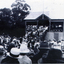 Black and white photograph of Grandstand in Mitcham Reserve, now Walker Park.,( First of three on this site).