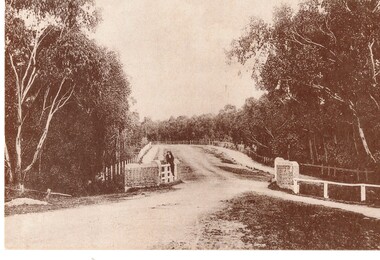 Black and white historic postcard (Set 2 No 3) Blackburn Road, looking south in 1914. 