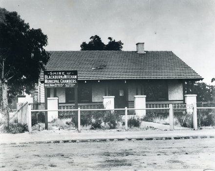 unicipal Chambers of Shire of Blackburn & Mitcham located opposite the present offices of City of Whitehorse in Whitehorse Road, Nunawading|