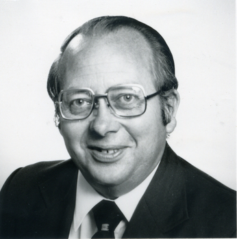 Black & white photograph of Donald Maxwell Sharp, Councillor, West Central Ward, City of Nunawading, February 1978 to August 1981.