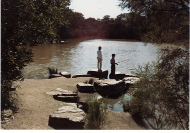 Two young men fishing in the Blackburn Lake