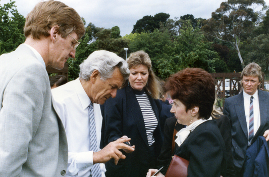 Bob Hawke, Prime Minister of Australia during his visit to Nunawading in 1989.