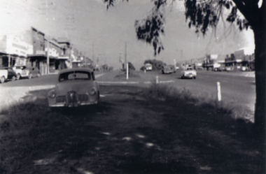  Mitcham shopping centre looking east from Edward Street - although it was only a two lane road at Mitcham, Whitehorse Road had its service roads well developed.