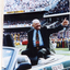 Bob Pratt being driven in a lap of honour around the Melbourne Cricket Ground.