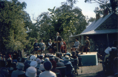The opening of Schwerkolt Cottage on 17th October 1965 by Sir Rohan Delecombe, Governor of Victoria