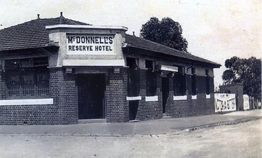 McDonnell's Reserve Hotel, south-east corner Whitehorse Road and Mitcham Road