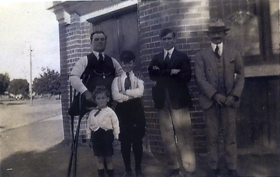 In front of Hotel with some of the McDonnell children and unknown adults