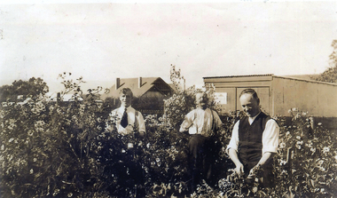 Michael McDonnell (right) in the garden at the back of the hotel 