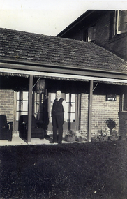 Michael McDonnell outside his house in Mitcham Road, Mitcham c1939